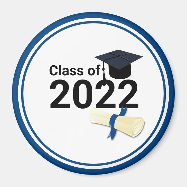 Aimant Année de diplôme classe élégante de 2022 (Devant)