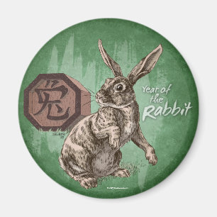 Aimant Année de l'art chinois de zodiaque de lapin