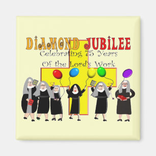 Aimant Année de service de jubilé de diamant de nonnes