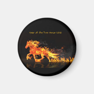 Aimant Année du Cheval 2026 (Cheval de Feu}