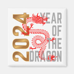 Aimant Année du Dragon 2024 zodiaque chinois