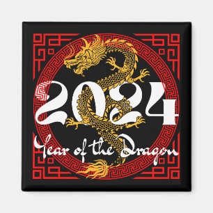 Aimant Année du Dragon 2024 zodiaque chinois