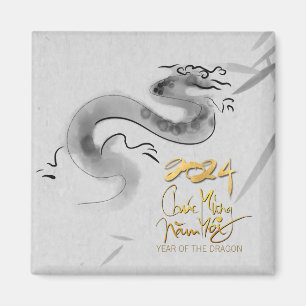 Aimant Année du dragon vietnamien d'origine 2024 M²