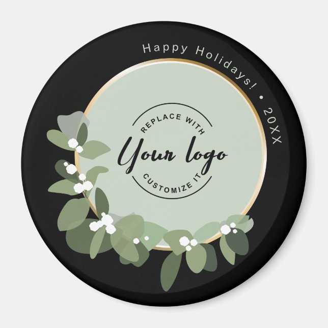 Aimant Année personnalisée Entreprise Green Wreath Logo V (Devant)