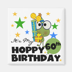 Aimant Anniversaire de houblon de Froggie soixantième