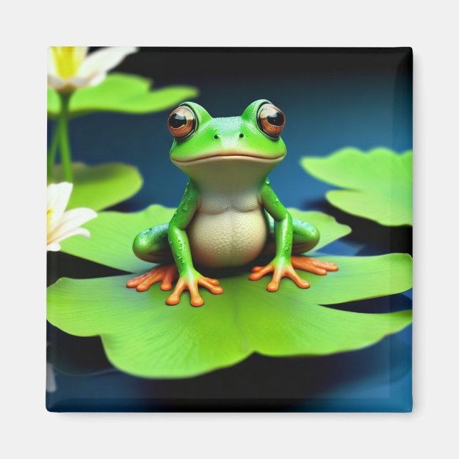 Aimant Anniversaire de la grenouille adorable (Devant)
