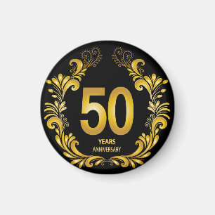 Aimant Anniversaire de la Parties scintillant d'or de 50 