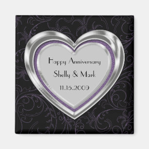 Aimant Anniversaire de l'argent et du violet