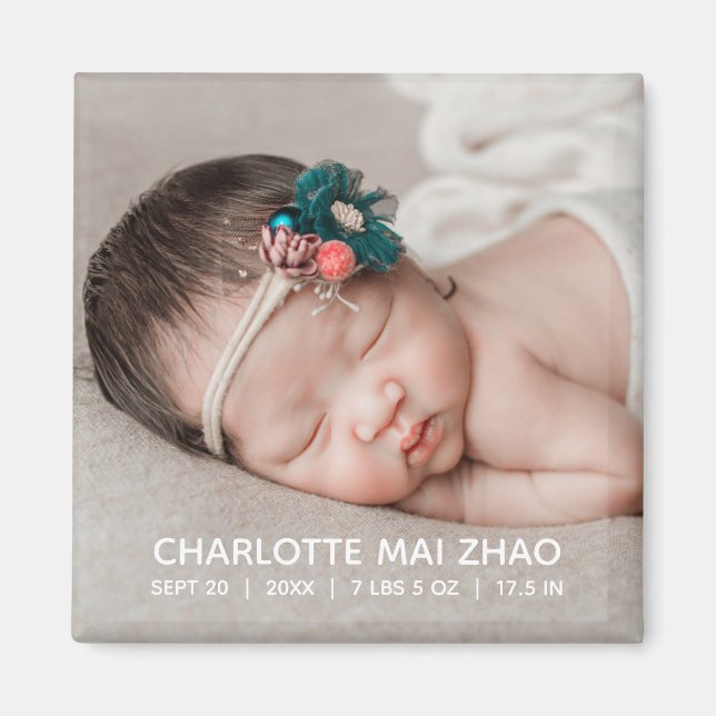 Aimant Anniversaire de naissance du bébé (Devant)