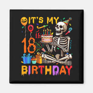 Aimant Anniversaire des 18 ans Halloween squelette tenue 