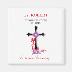 Aimant Anniversaire des 20 ans d'ordination du prêtre Cro