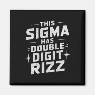 Aimant Anniversaire drôle de 10 ans Rizz Sigma Cerveau Po
