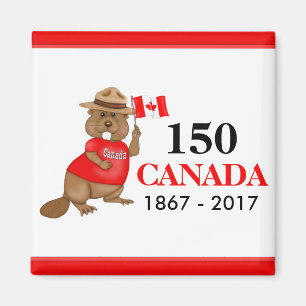 Aimant Anniversaire fièrement canadien du castor 150