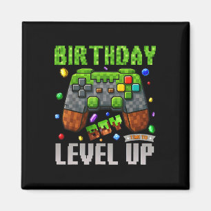 Aimant Anniversaire Garçon Temps De Monter Pixel Joueur A
