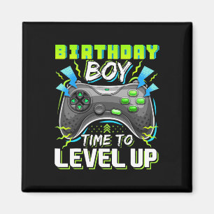 Aimant Anniversaire Garçon Temps De Niveau Up Video Jeu A
