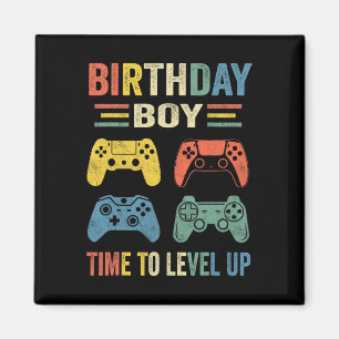 Aimant Anniversaire Garçon Temps De Niveau Up Video Jeu A