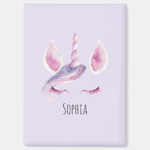 Aimant Anniversaire Licorne Violet Rose