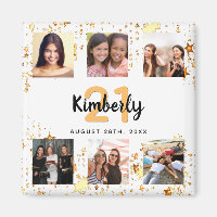 Anniversaire personnalisé photo collage amis blanc