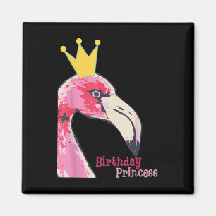 Aimant Anniversaire Princesse Flamant rose fille Flaman
