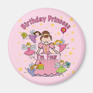 Aimant Anniversaire Princesse Je suis quatre t-shirts et 
