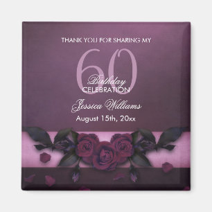 Aimant Anniversaire Roses & Pétales Romantiques Gothiques