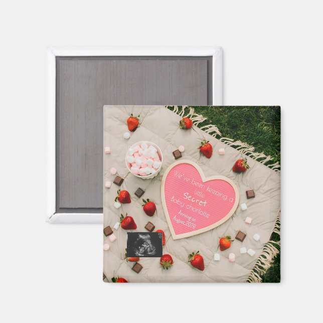 Aimant Annonce de grossesse Pique-nique Cadeau de révélat (Recto/Verso)