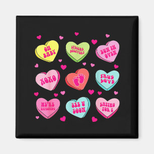Aimant Annonce de grossesse valentines coeurs bonbons béb