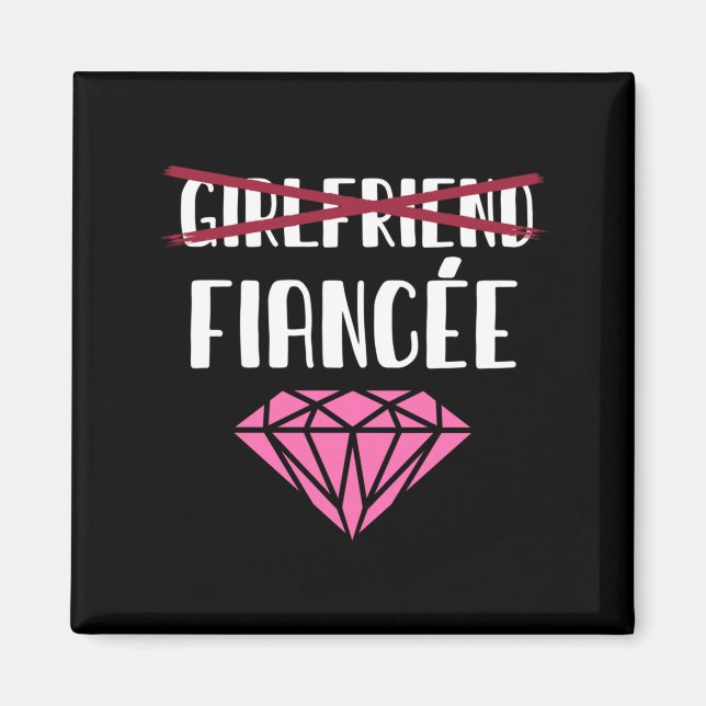 Aimant Annonce de mariage homme petite amie fiancée (Devant)