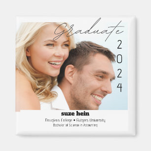 Aimant Annonce de photo de couples diplômés 20XX simple