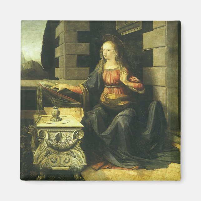 Aimant Annonciation du Seigneur par Léonard de Vinci (Devant)