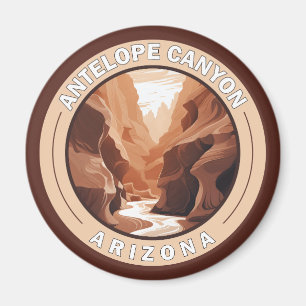 Aimant Antelope Canyon Arizona Retro Badge