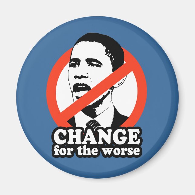 AIMANT ANTI-OBAMA / CHANGEMENT POUR LE PIRE (Devant)