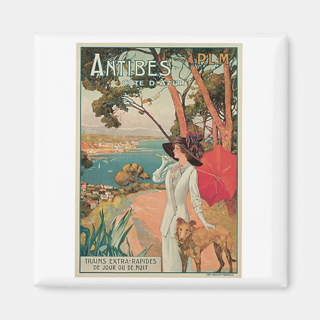 Aimant Antibes Côte d'Azur France Vintage (Devant)