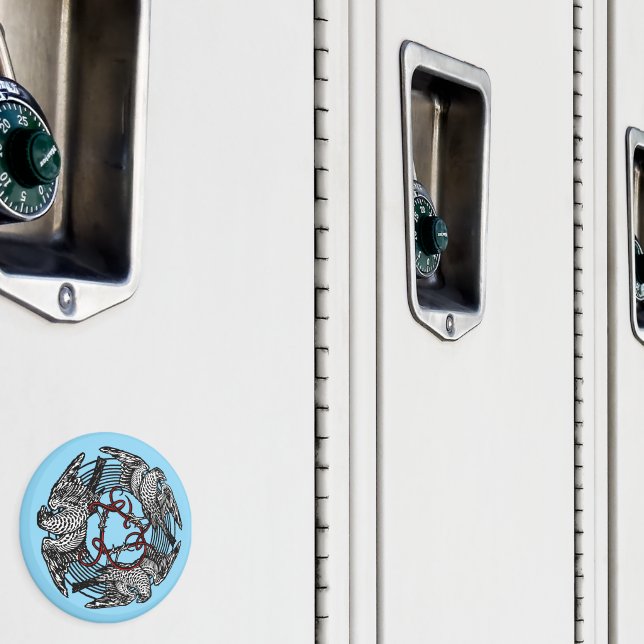 Aimant Antique Bookplate Trois Hawks William de Morgan (In situ (casier))