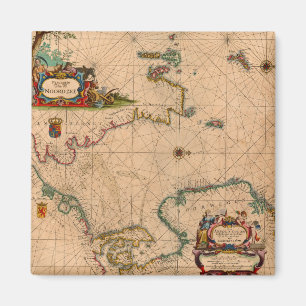 Aimant Antique vieille carte inspirée (1)