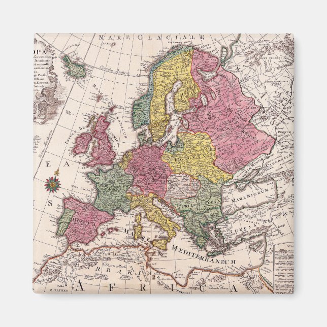 Aimant Antique vieille carte inspirée (9) (Devant)