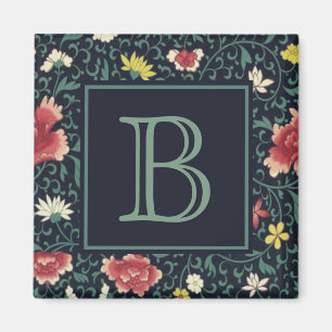 Aimant Antique Vintage Joli Monogramme Floral