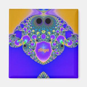 Aimant ANYA ~ Motif Abstrait ~ bleu violet jaune ~