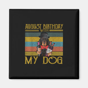 Aimant Août Anniversaire Avec Mon Gordon Setter Dog 2020