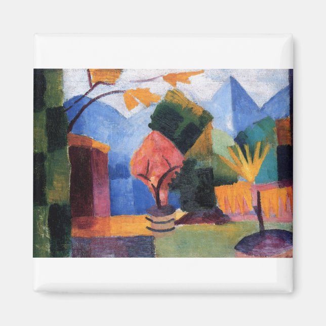 Aimant Août Macke - Jardin à Thuner Lake 1913 huile (Devant)