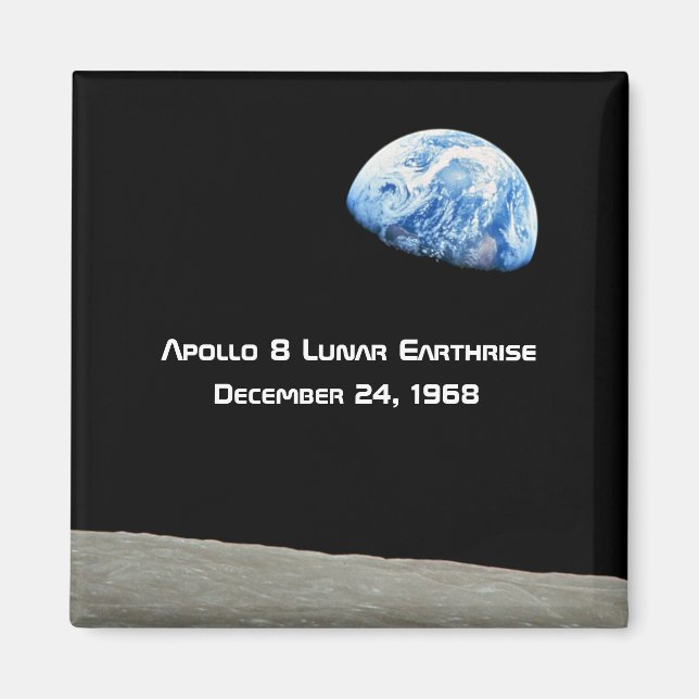 Aimant Apollo 8 Lunar Earthrise 50e Anniversaire (Devant)