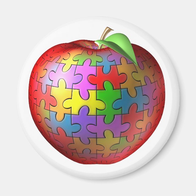 Aimant Apple de puzzle 3D (Devant)