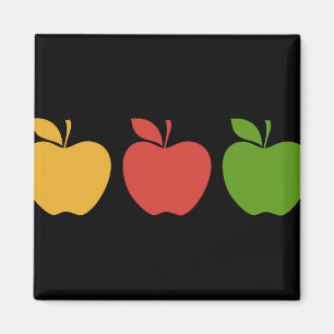 Aimant Apple vert rouge jaune