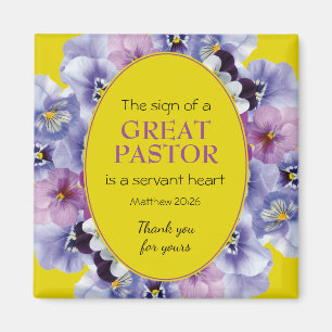 Aimant APPRÉCIATION PASTEUR SERVANT Jaune Floral