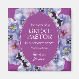 Aimant APPRÉCIATION PASTEUR SERVANT Merci Floral