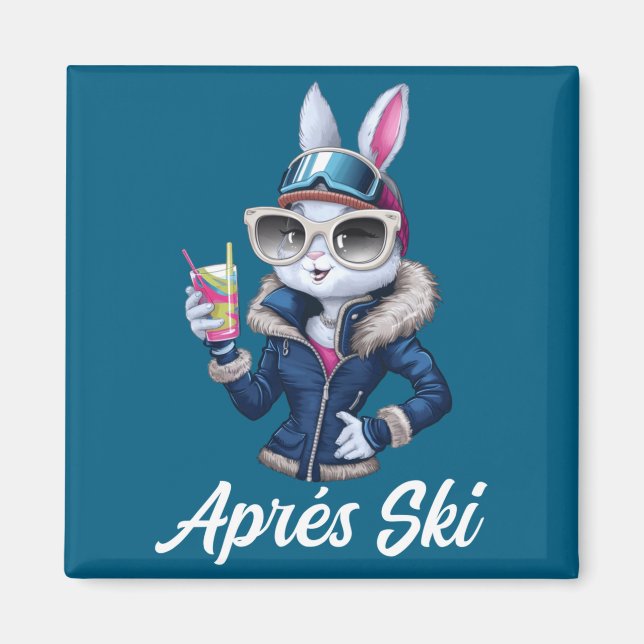 Aimant Apres Ski Hat Party Design Ski Bunny Skier Outfit  (Devant)