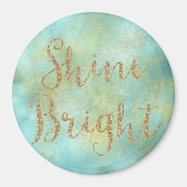 Aimant Aqua Gold Sparkle Parties scintillant brillant (Devant)