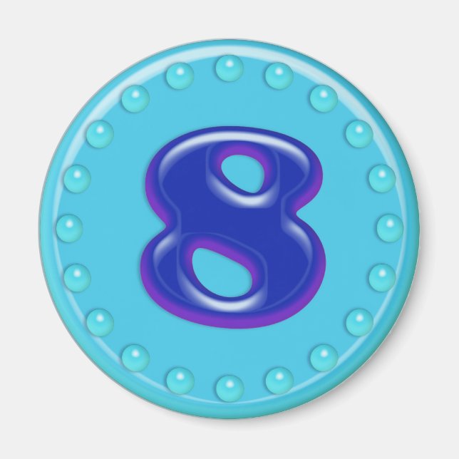 Aimant Aqua Numéro 8 (Devant)