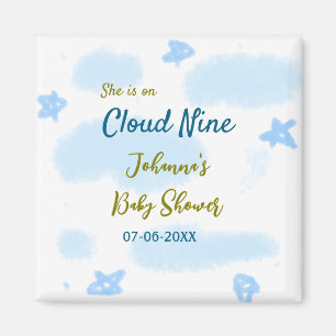 Aimant Aqua or gold elle est sur un nuage neuf Baby Showe