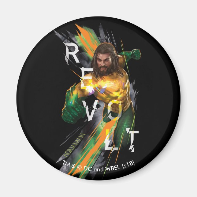 Aimant Aquaman | Aquaman "Revolt" - Graphique commenté (Devant)